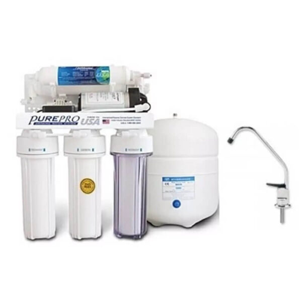 PurePro EC105P RO víztisztító nyomásfokozóval, nyomógombos csappal